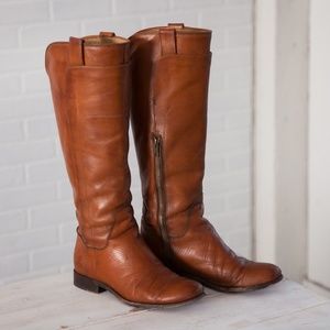 Frye Melissa Tall Riding Boots in Camel leather